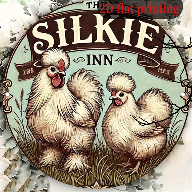 Vintage Collectible Plates - Letrero redondo vintage The Silkie Inn,