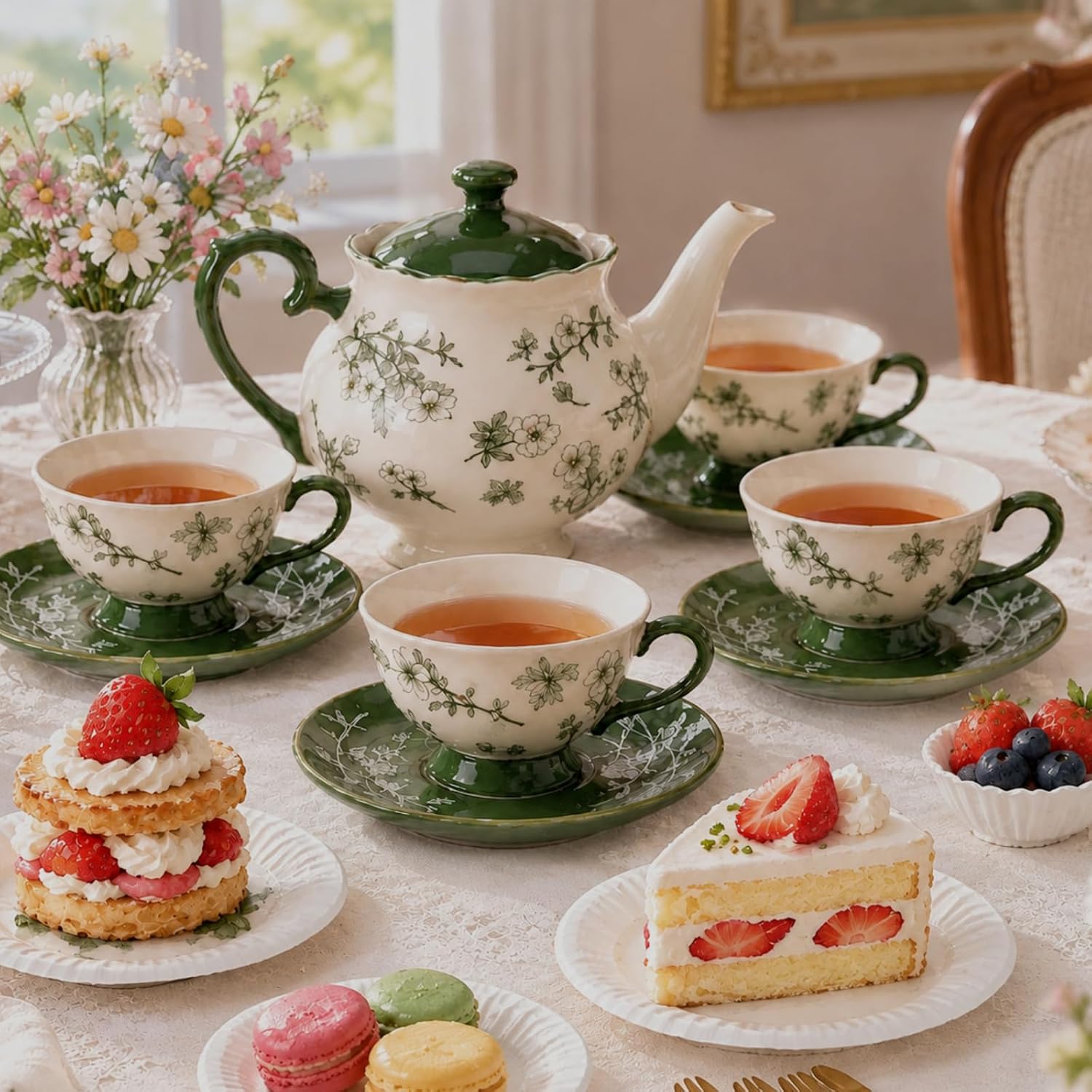 Juego de té de porcelana con m - Vintage Collectible Spoons reseña y precio